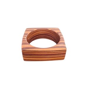 Striped Square Wooden Bangle Bracelet